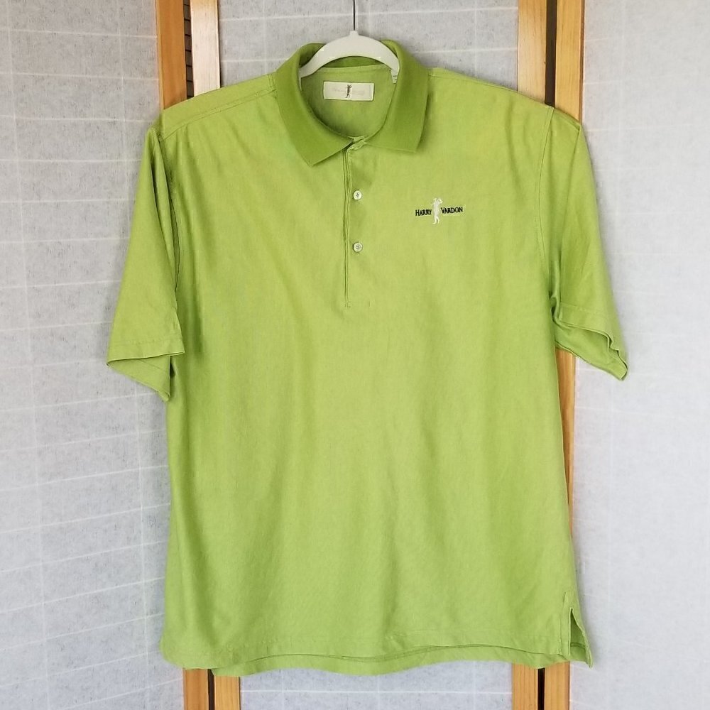 Harry Vardon Green Golf Shirt 100% Cotton Size Large Polo Short Sleevess